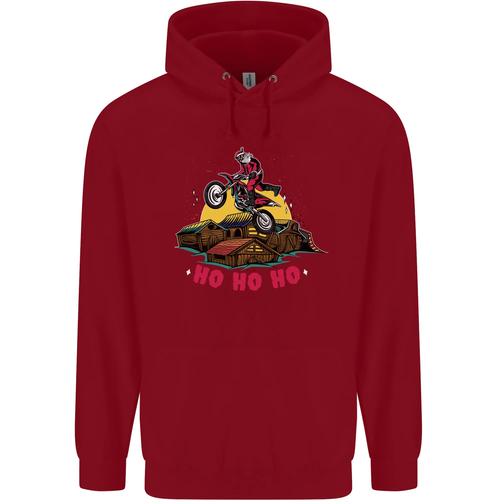 Christmas Santa Motocross Dirt Bike Childrens Kids Hoodie - Picture 26 of 80