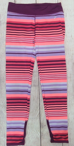 Gymgo Leggings Yoga Pants Leggings Girl's Size Large 10/12 Stripe Pink Purple