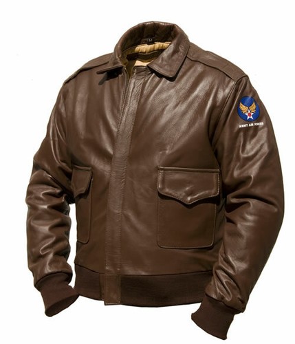 Männer Fliegerjacke Lederjacke A-2 US Bomber Pilotenjacke echt Leder braun NEU - Bild 1 von 6