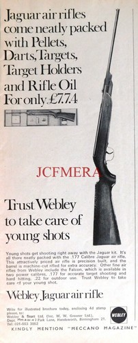Webley 'JAGUAR' 0.177 Air Rifle Shooting Kit 1969 ADVERT PRINT #2