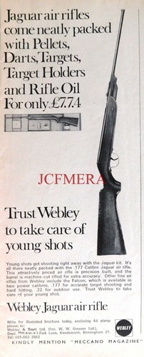 Webley 'JAGUAR' 0.177 Air Rifle Shooting Kit 1969 ADVERT PRINT #2 - Picture 1 of 1