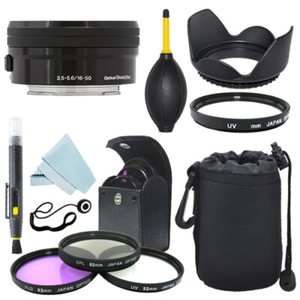 Sony E PZ 16-50mm f/3.5-5.6 OSS Lens Black + Filter Kit + Accessory kit