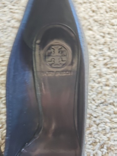 Tory Burch Womens Logo Close Toe Slip On Wedge Pumps Black Size 7M *as Is*  GWSB - Picture 2 of 9