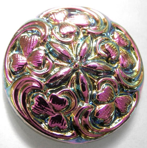 12 UNIQUE VASELINE Glass No Shank Buttons - Cabochons #AP194 - 18 mm or 3/4" - Picture 3 of 5