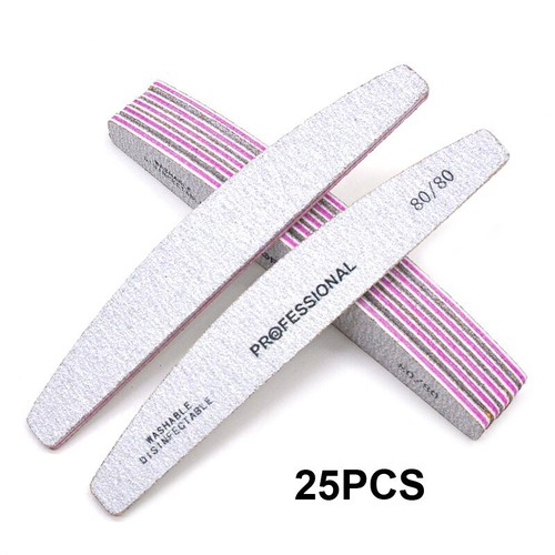 Limas de uñas acrílicas gris manicura 20/25/30/50/75 piezas 80 100 180 grano doble cara - Imagen 25 de 40