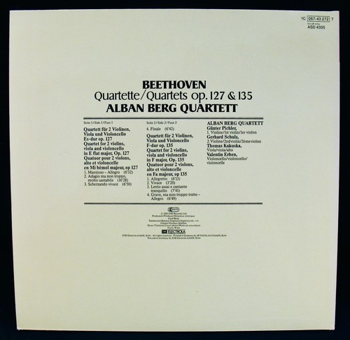 Beethoven: Alban Berg Quartett - Quartette / Quartets Op. 127 & 135 - Near Mint! - Imagen 6 de 6