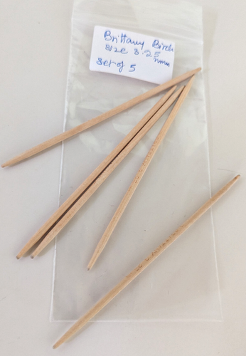 Set of 5 Double Point Brittany Birch Needles 5"  3.25MM/  US3 US SM - Picture 1 of 2