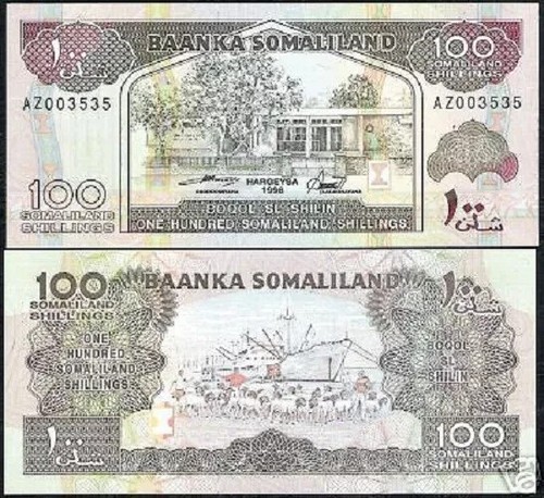 Somaliland 100 SHILLIN P-5B 1996 x 50 Pcs Lot BUNDLE Goat Ship (SOMALIA) NOTE - Picture 6 of 6