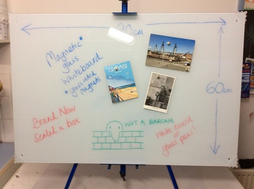 New Boxed Glass White Magnetic Whiteboard 90cm X 60cm Dry Wipe 35” x 23” - Picture 2 of 15