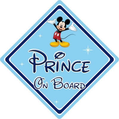 CAR SIGNS DIRECT Baby On Board Car Sign - Disney Prince On Board - Mickey Mouse