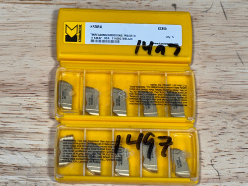 Kennametal Carbide INDEXABLE NR3094L THREADING GROOVING INSERTS QTY 15 1497 - Picture 1 of 3