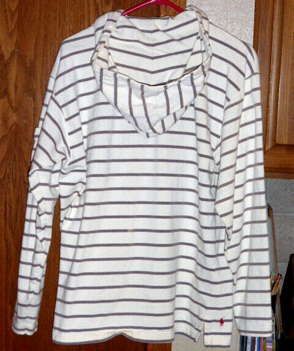 SUDADERA CON CAPUCHA RALPH Lauren vintage a rayas con cordones gruesos de algodón logotipo manga bolsillo MEDIANA - Imagen 3 de 5