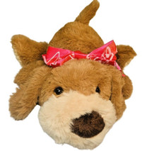 Dan Dee Brown Tan Pink Bow Hearts Dog Plush Stuffed Animal Doll 7"Valentine