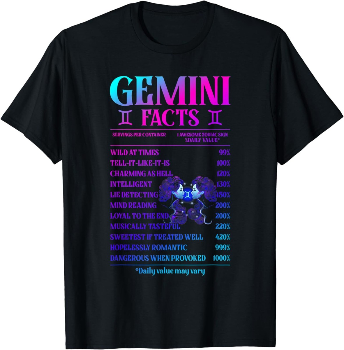 Gemini Facts Servings Per Container Zodiac Tshirt Gemini Facts Servings Per Container Zodiac Tshirt