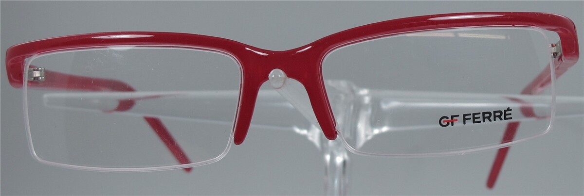 GF FERRE FF16506 Rot Kunststoff Halbrandlos Designer Brille Brillengestell NEU