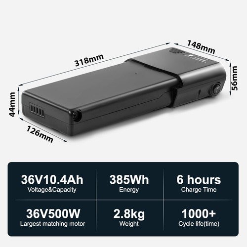 YOSER POWER Ansmann Akku 36V 10,4Ah/14Ah für Fahrradakku MIFA ohne Einschub - Bild 9 von 16