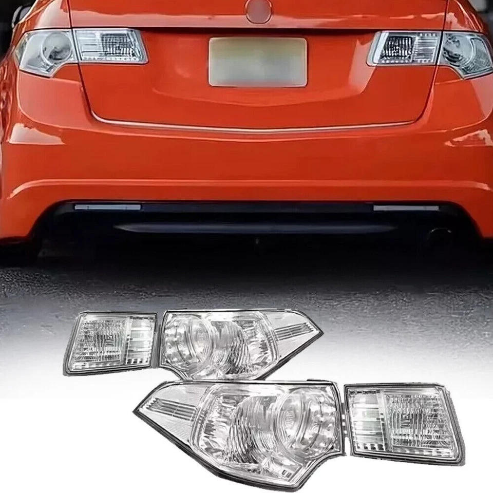 Clear Lens Tail Lights Left+Right for 2009–2014 Acura TSX CU2 CW2 Rear Brake - Image 2 of 4