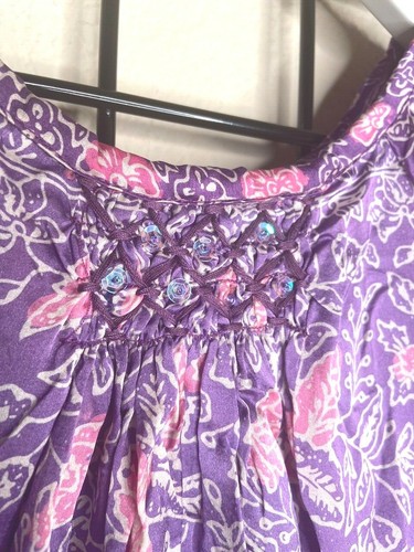 Rich NEW NWT Lavender Purple/Pink floral SILK-Sequins "Spinach Mafia" Dress Sz 6 - Picture 4 of 11