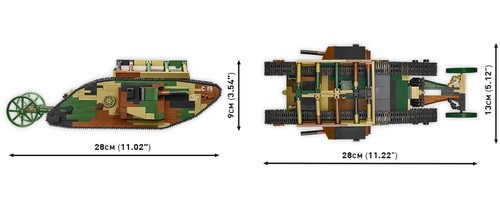 COBI WWI Mark I (Male) No. C.19 Tank World War One Building Block Model Set 2993 - Picture 5 of 9
