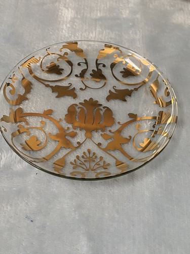 Vintage clear with gold coasters set of 8 Made In Italy - Picture 4 of 7