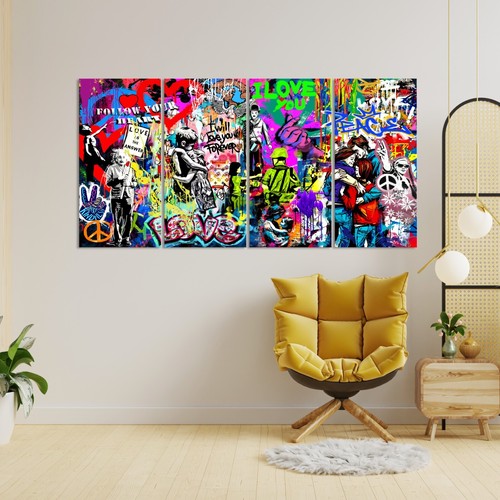 Banksy Graffiti Wandkunst Moderne Street Art Acrylglas, Leinwand Kunst Druck - Bild 5 von 12