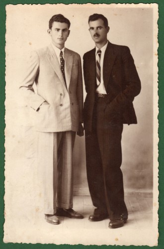 #36253 Greece 1940s. Two men. Photo PC size RPPC - 第 3/3 張圖片