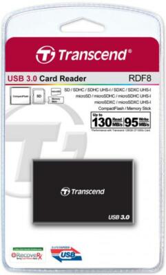 Transcend Card Reader RDF8 Micro Card SD / SDHC / SDXC UHS-I schwarz USB 3.0