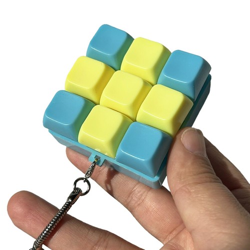 9 Keys Mechanical Keyboard Axis Tester Keyboard Keychain Toys Keyboard Caps Toy - Afbeelding 3 van 17