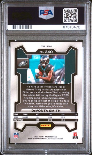 2023 Prizm DeVonta Smith #240 Black Red Checker 🔥PSA 10 🔥GEM MINT 🔥POP 2!! 🔥 - Picture 2 of 2