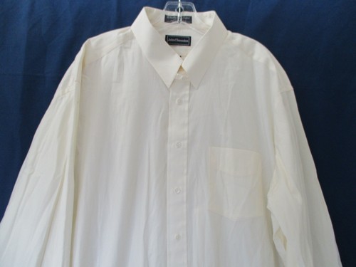 John Clarendon Men's Size 2XL Cotton Long Sleeve Off White Button Front Shirt - Picture 3 of 12
