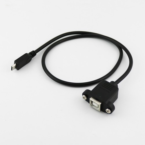 Micro USB 5 Pin Male Cable to USB 2.0 B Female Socket Printer Panel Mount 1.5ft - Picture 7 of 7