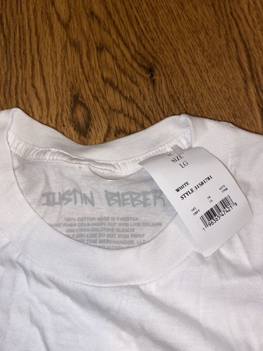 NWT Justin Bieber Sorry Purpose concert tour Band T-shirt Size Large - Picture 3 of 3