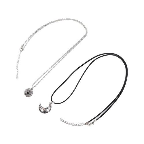 2pcs Couple Necklace Fashionable Alloy Sun Moon Shaped Pendant Magnet Neckla AP9 - Picture 10 of 22
