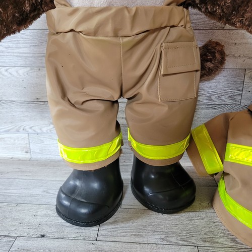 Build a Bear Feuerwehrmann Outfit braun Affe Hut Stiefel Uniform reflektierend 18" BAB - Bild 5 von 15