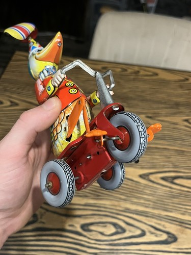 Litografia vintage Germania occidentale anatra su una bicicletta carica di latta FUNZIONA - Foto 7 di 7