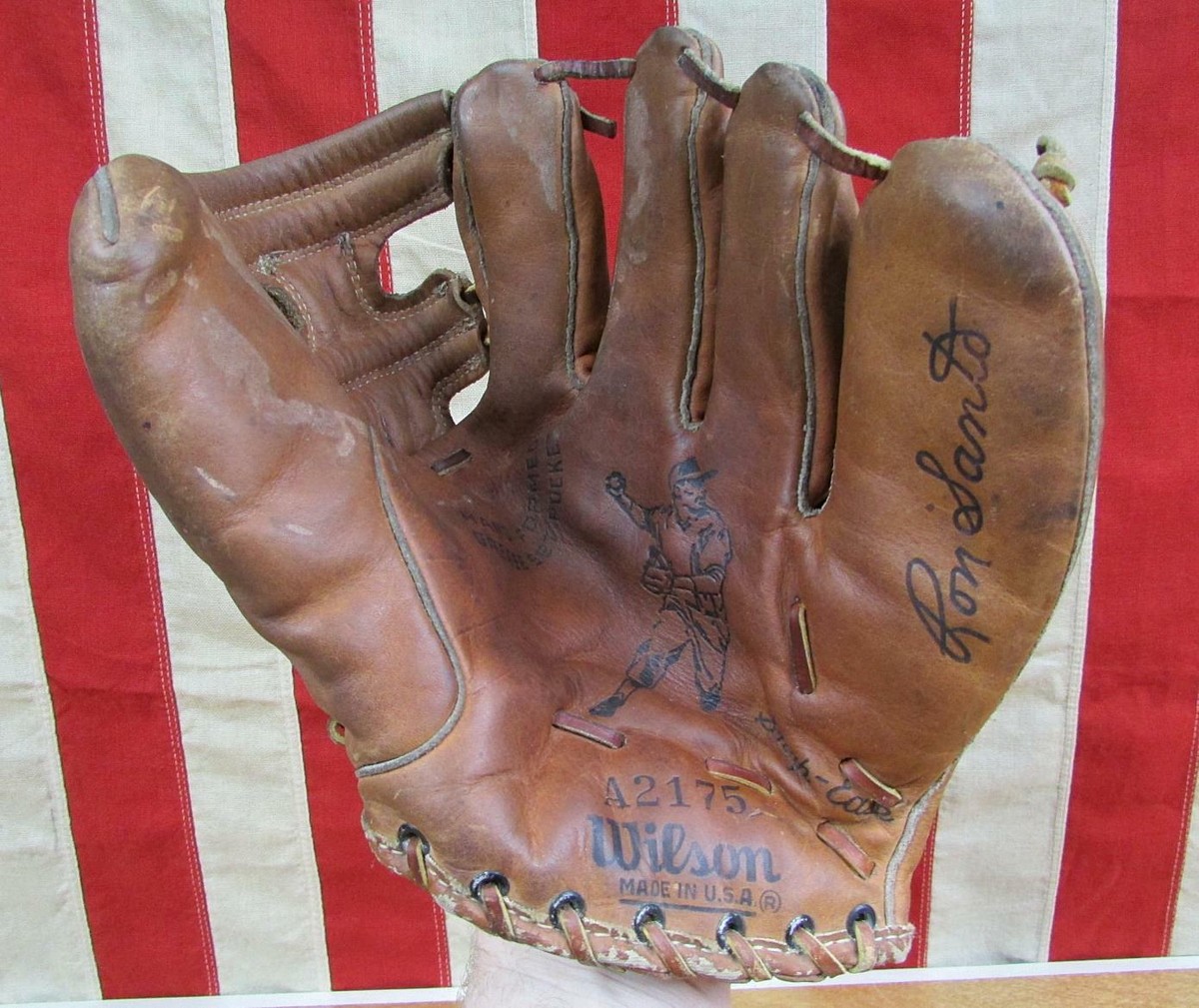 Vintage 1960s Wilson Leather Baseball Glove Mitt HOF Ron Santo