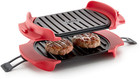 Microwave Grill, Sandwich Maker, Panini Press, 10 in X 5.7 In, Red