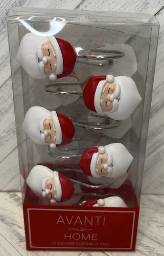Avanti Home Santa Claus Shower Curtain Hooks Rings Set of 12 NEW - Picture 2 of 2