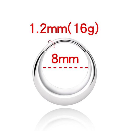 16G Steel HINGED Segment Nose Ring Septum Clicker Daith Hoop Earring Lip Ring US - Picture 9 of 18