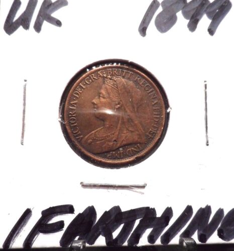 CIRCULATED 1899 BETTER GRADE 1 FARTHING UK COIN! (41615) - Picture 3 of 3