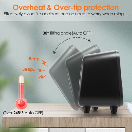 900W Space Heater Portable Electric Space Heater PTC Ceramic Fast Heating Home - Picture 7 of 15