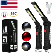 1-4 Pack LED COB Work Light Mechanic Flashlight Lamp Rechargeable Magnetic Base