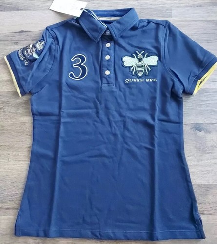 Joules Claredon Capped Sleeeve Polo Shirt- Navy Queen Bee 🐝 -6  - Picture 1 of 6