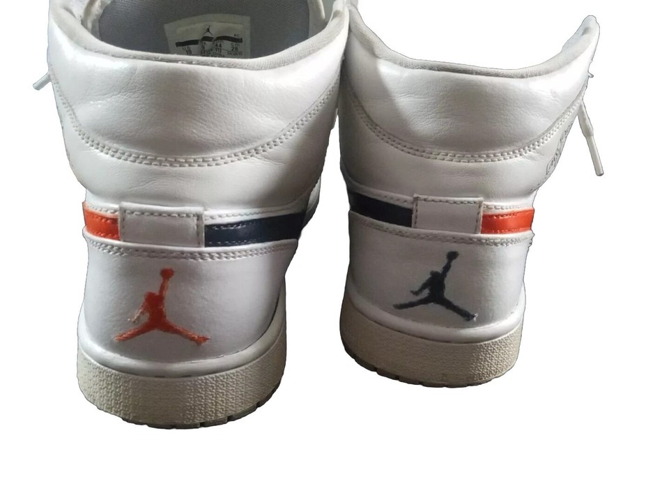 Size 10 Air Jordan 1 White Wolf Grey Custom Paint Astros Colors Angelus eBay