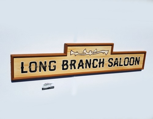 Longbranch Saloon Gunsmoke Marshal Dillon hand painted sign REPLICA - Picture 7 of 10