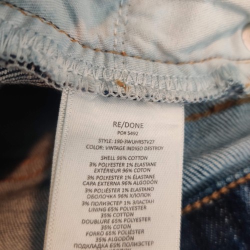 Re/Done Jeans 70er Ultra High Rise Gr. 26 Vintage Indigo Destroy Button Fly - Bild 13 von 13