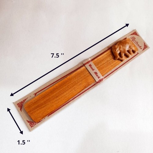Wooden Carved Elephant Bookmark Handmade Craft Accessory Collectibles Ceylon - Picture 2 of 11