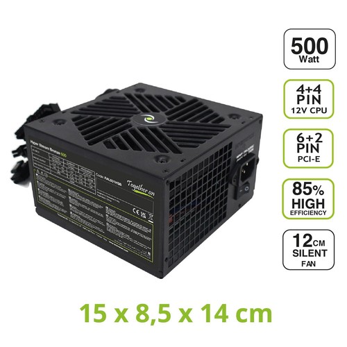 - Alimentation ATX 500W Hyper Stream Bronze | pour PC avec Carte Graphique NV... - Photo 2/9