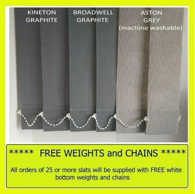 BROADWELL *LIGHT GREY* Vertical Blind 89mm Replacement Slats