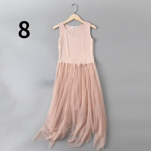 Lady Midi Dress Long Tank Irregularity Mesh Layer Camisole Modal Tutu Tulle Chic - Picture 21 of 23